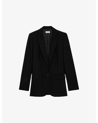 Zadig & Voltaire - Valse Diamante-embellished Single-breasted Stretch-woven Blazer - Lyst
