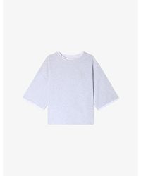 Sandro - Branded Relaxed-Fit Cotton-Jersey T-Shirt - Lyst
