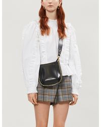 Sandro Anor Tartan High-rise Woven Shorts - Gray