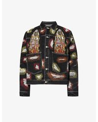 Who Decides War - Faded-wash Graphic-print Regular-fit Denim Jacket X - Lyst
