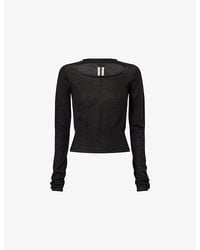 Rick Owens - Cut-Out Cropped Wool Top - Lyst
