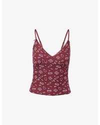 WE Are Tala - Sleep Lounge V-Neck Stretch-Cotton Pyjama Top - Lyst