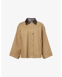 Weekend by Maxmara - Dorema Contrast-Collar Cotton Blend Jacket - Lyst