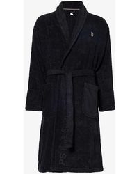 Paul Smith - Signature Logo-embroidered Cotton-towelling Dressing Gown - Lyst