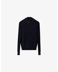 Eton - Zip-Up Knitted Wool Cardigan - Lyst