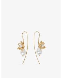 Maje - Fine Flower-Tone Brass Drop Earrings - Lyst