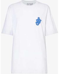 JW Anderson - Anchor Logo-appliqué Cotton-jersey T-shirt X - Lyst