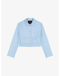 Maje - Single-Breasted Side-Pocket Woven Jacket - Lyst