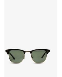 Ray-Ban - Ebony Clubmaster Sunglasses With Green Lenses Rb3016 49 - Lyst