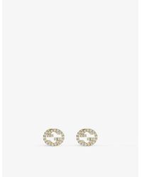 Gucci - Interlocked G 18ct And 0.38ct Diamond Stud Earrings - Lyst