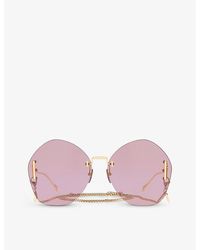 Gucci - GG1203S Round-frame Metal Sunglasses - Lyst