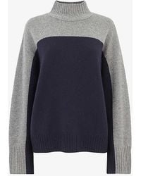 Whistles - Colour-block Relaxed-fit Recycled-wool Jumper - Lyst