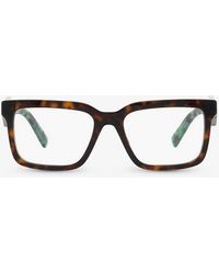 Prada - Pr 10yv Rectangle-frame Tortoiseshell Acetate Eyeglasses - Lyst
