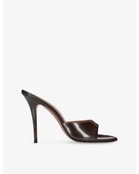 AMINA MUADDI - Elodie 105 Patent-Leather Heeled Sandals - Lyst