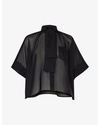 Sacai - Semi-sheer Relaxed-fit Cotton-blend Shirt - Lyst