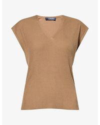 Max Mara - V-Neck Ribbed Virgin-Wool Vest - Lyst