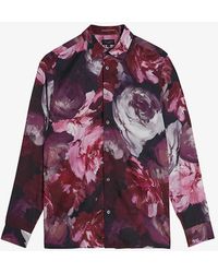Ted Baker - Bitonto Floral-print Long-sleeve Woven Shirt - Lyst