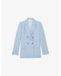 Reiss - Magda Peak-Lapel Double-Breasted Woven Blazer - Lyst