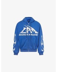 GODMADE - Graphic-Print Washed Cotton Hoody - Lyst