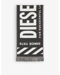 DIESEL - S-bisc Logo-woven Wool-blend Scarf - Lyst