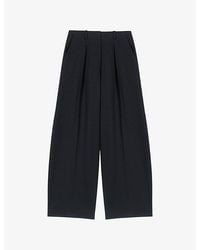 Maje - Belted Elasticated-Waist Stretch-Cotton Trousers - Lyst