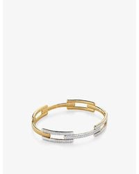 Monica Vinader - Signature Link 18Ct-Plated Vermeil Sterling- And 0.62Ct Pavé-Set Lab-Grown Diamond Bangle - Lyst