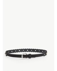 Sandro Cora Crystal Leather Belt - Black