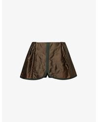 Sacai - Quilted Contrast-trim Mid-rise Satin Shorts - Lyst
