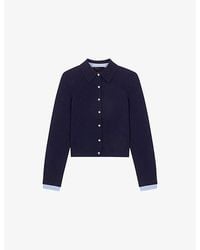 Maje - Polo Removable-Trims Wool And Cashmere Cardigan - Lyst