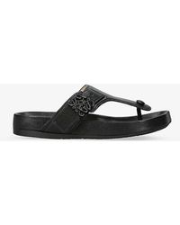 Loewe - Comfort Anagram-buckle Leather Sandals - Lyst