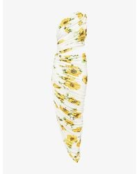 Alaïa - Cut-Out Floral-Print Jersey Midi Dress - Lyst