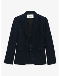Zadig & Voltaire - Valse Rhinestone-Embellished Woven Blazer - Lyst