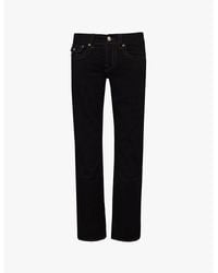 True Religion - Ricky Flap Big Brand-Patch Straight-Leg Regular Fit Stretch-Denim Jeans - Lyst