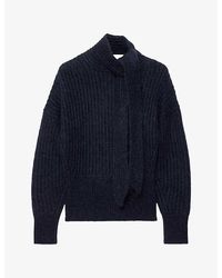 AllSaints - Etty Tie-Neck Mohair-Blend Jumper - Lyst