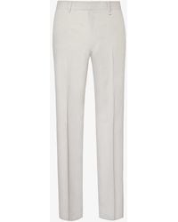 Givenchy - Brand-embroidered Regular-fit Straight-leg Wool Trousers - Lyst