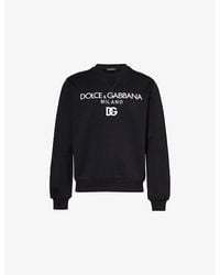 Dolce & Gabbana - Milano Brand-print Cotton-jersey Sweatshirt - Lyst