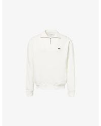 Lacoste - Embroidered-Logo Half-Zip Cotton-Knit Sweatshirt - Lyst