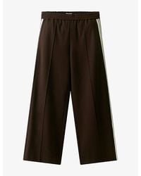 The White Company - Side-Stripe Straight-Leg Jersey Trousers - Lyst