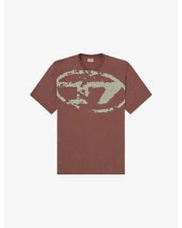 DIESEL - T-Boxt-N14 Flock-Logo Cotton-Jersey T-Shirt - Lyst