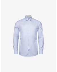 Eton - Solid Slim-fit Cotton-blend Oxford Shirt - Lyst