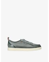Santoni - Monte Carlo Nubuck-Leather Trainers - Lyst