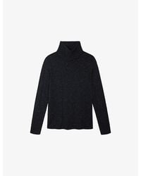 The White Company - Sparkle Funnel-Neck Cotton-Blend Jumper - Lyst