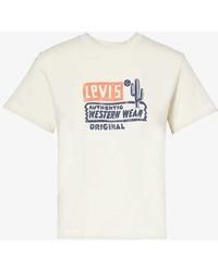 Levi's - Branded-print Short-sleeved Cotton-jersey T-shirt - Lyst