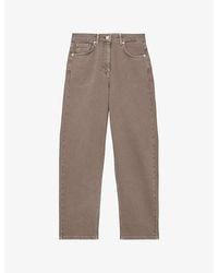 Reiss - Selin Mid-Rise Straight-Leg Denim Jeans - Lyst