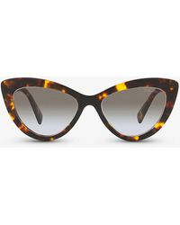 Miu Miu - Mu 04ys Cat-eye Tortoiseshell Acetate Sunglasses - Lyst