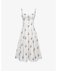 House Of Cb - Rosalee Corset Cotton Midi Dress - Lyst