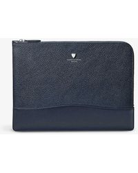 Aspinal of London - City Large Logo-embossed Leather Laptop Case - Lyst