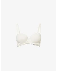 Calvin Klein - Attraction Light Line Lace-Trim Stretch-Woven Balconette Bra - Lyst
