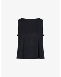 Eberjey - Boat-Neck Crop Linen Tank Top - Lyst