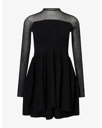 CFCL - Pottery Velvet Bell-Sleeve Knitted Mini Dress - Lyst